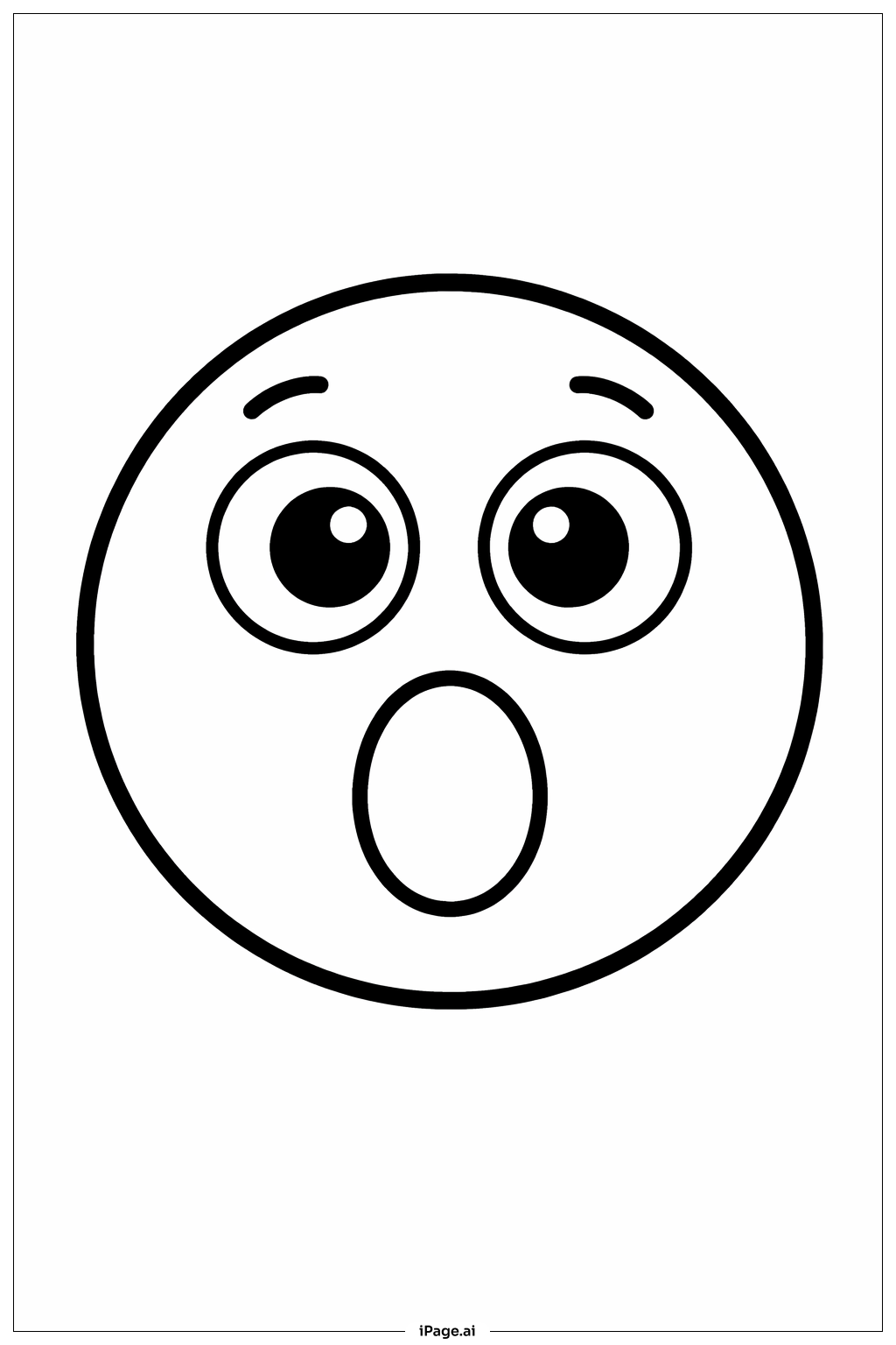  Page de coloriage Émoji visage surpris 