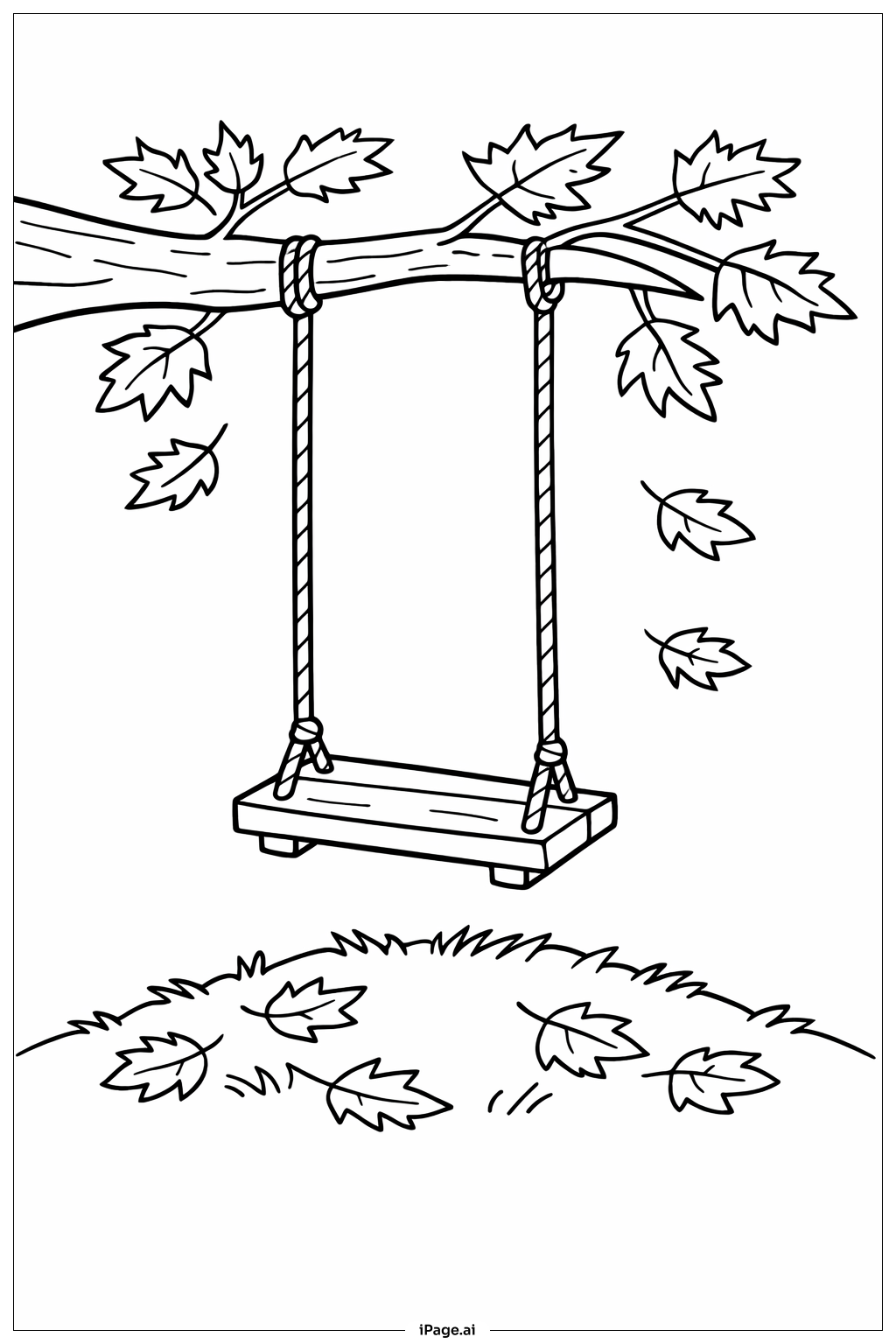  秋日時的盪鞦韆著色頁 