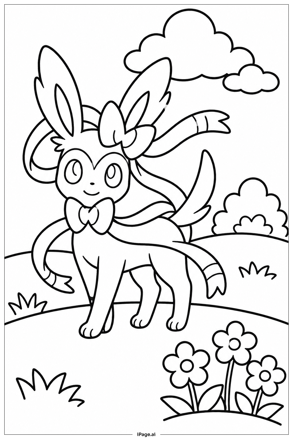 草原のニンフィアの塗り絵ページ