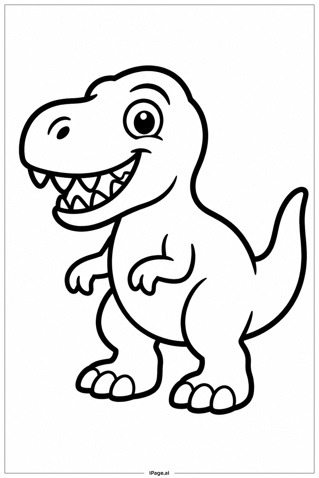 ティラノサウルス 大きな歯の塗り絵ページ