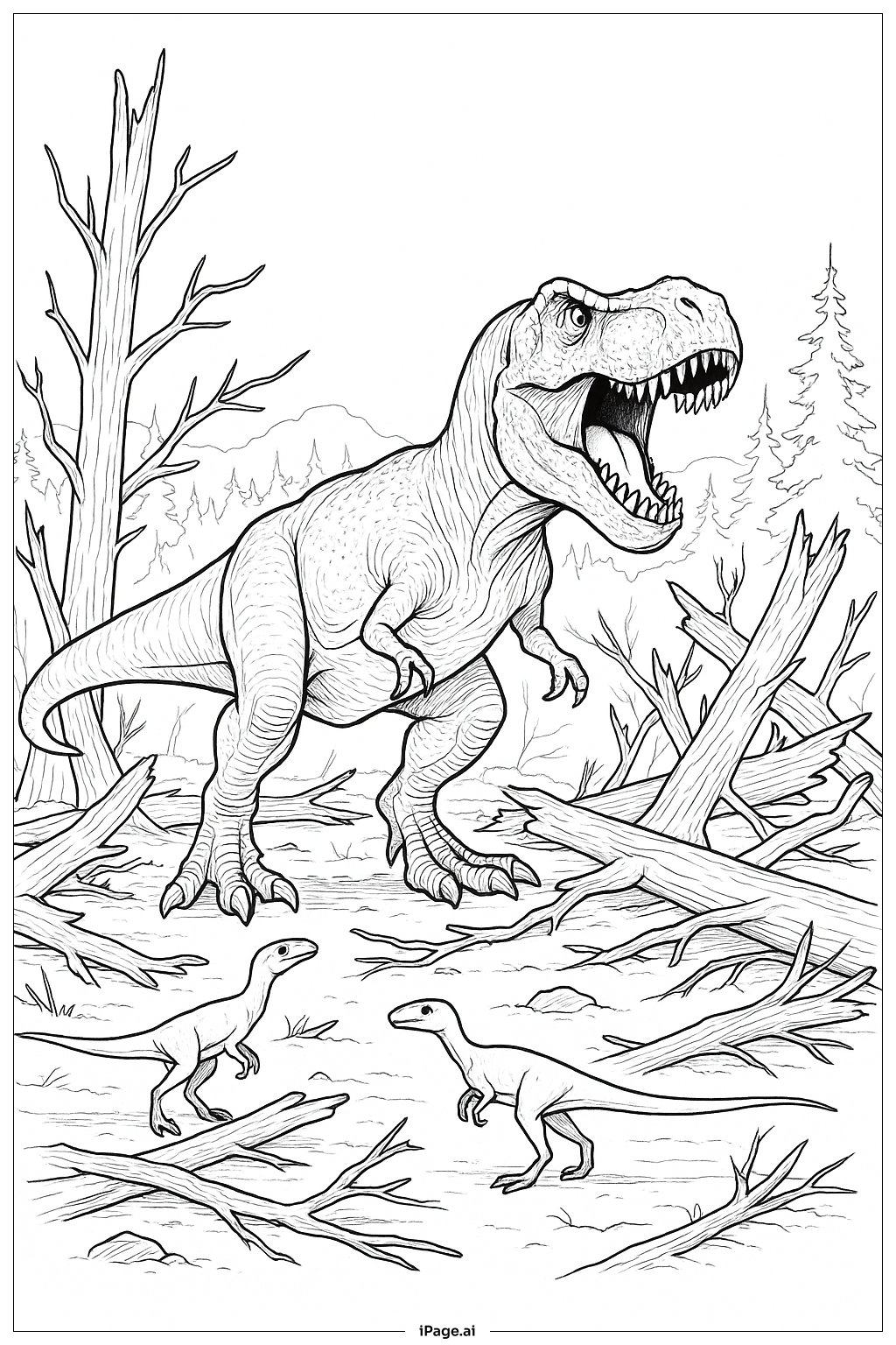  暴龍守護領土著色頁 