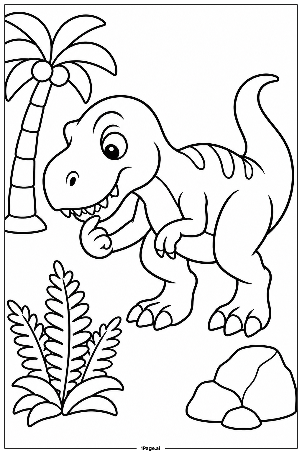 ティラノサウルスの探検の塗り絵ページ