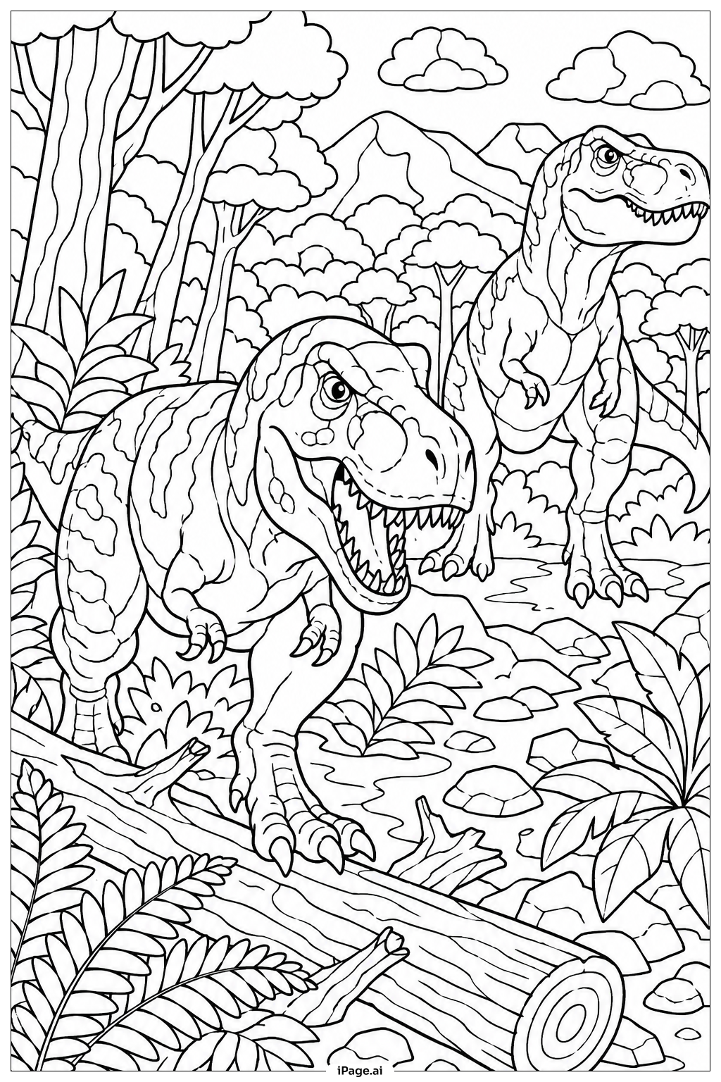 Página para colorir de T Rex