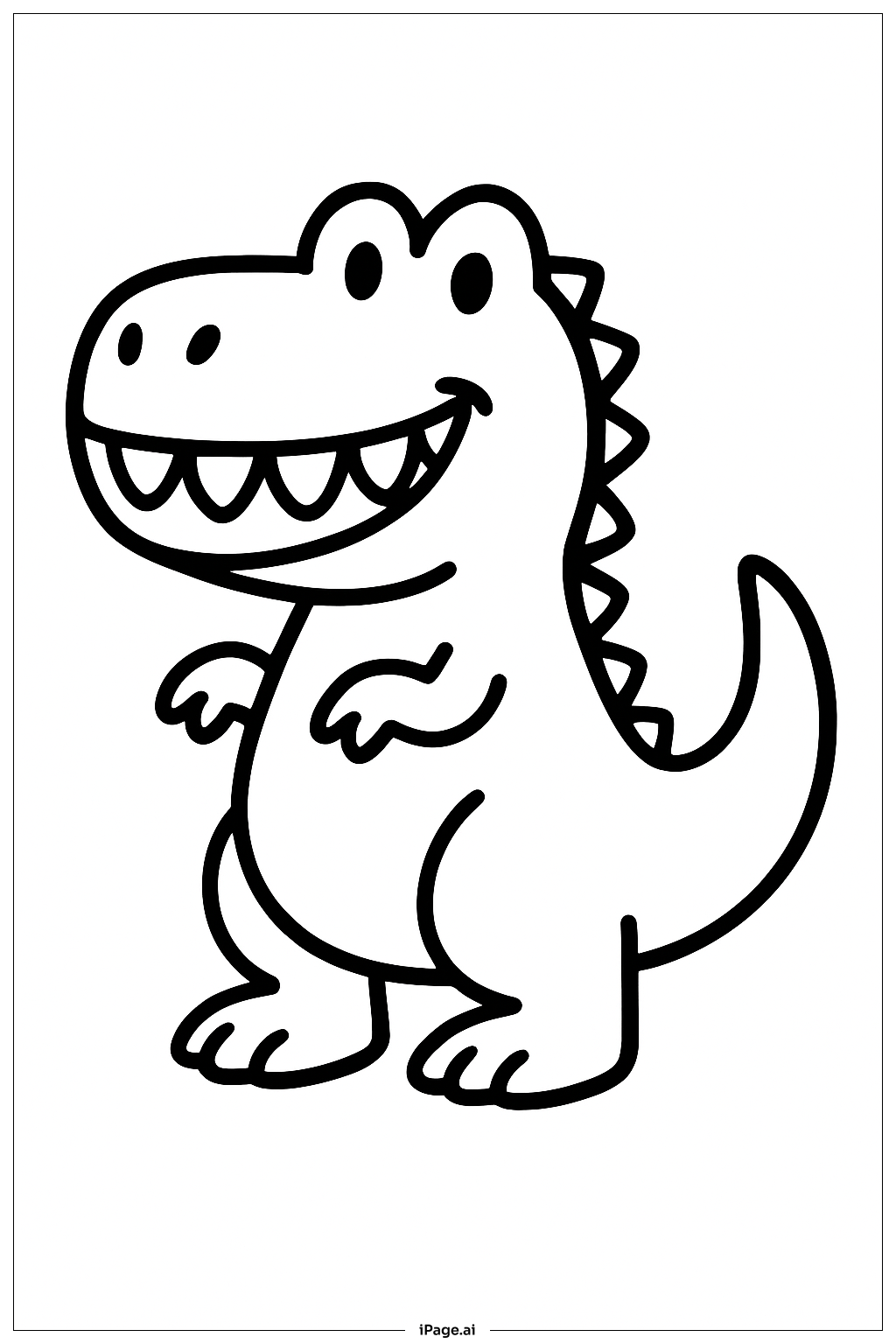 T Rex Friendly Teeth Coloring Page