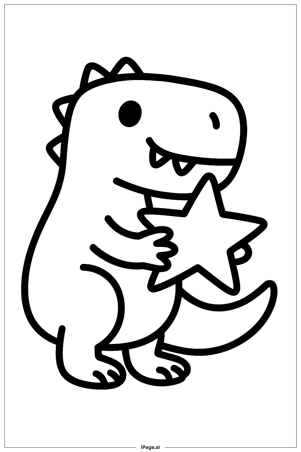 T Rex sosteniendo una estrella