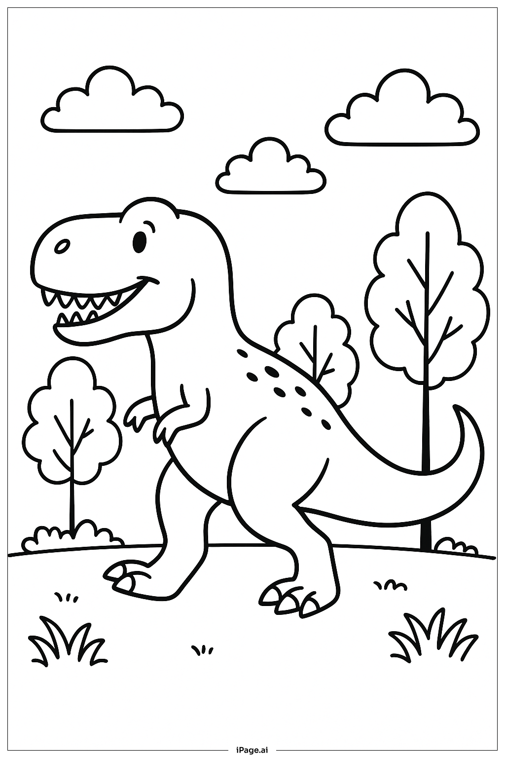 先史時代の公園のティラノサウルス