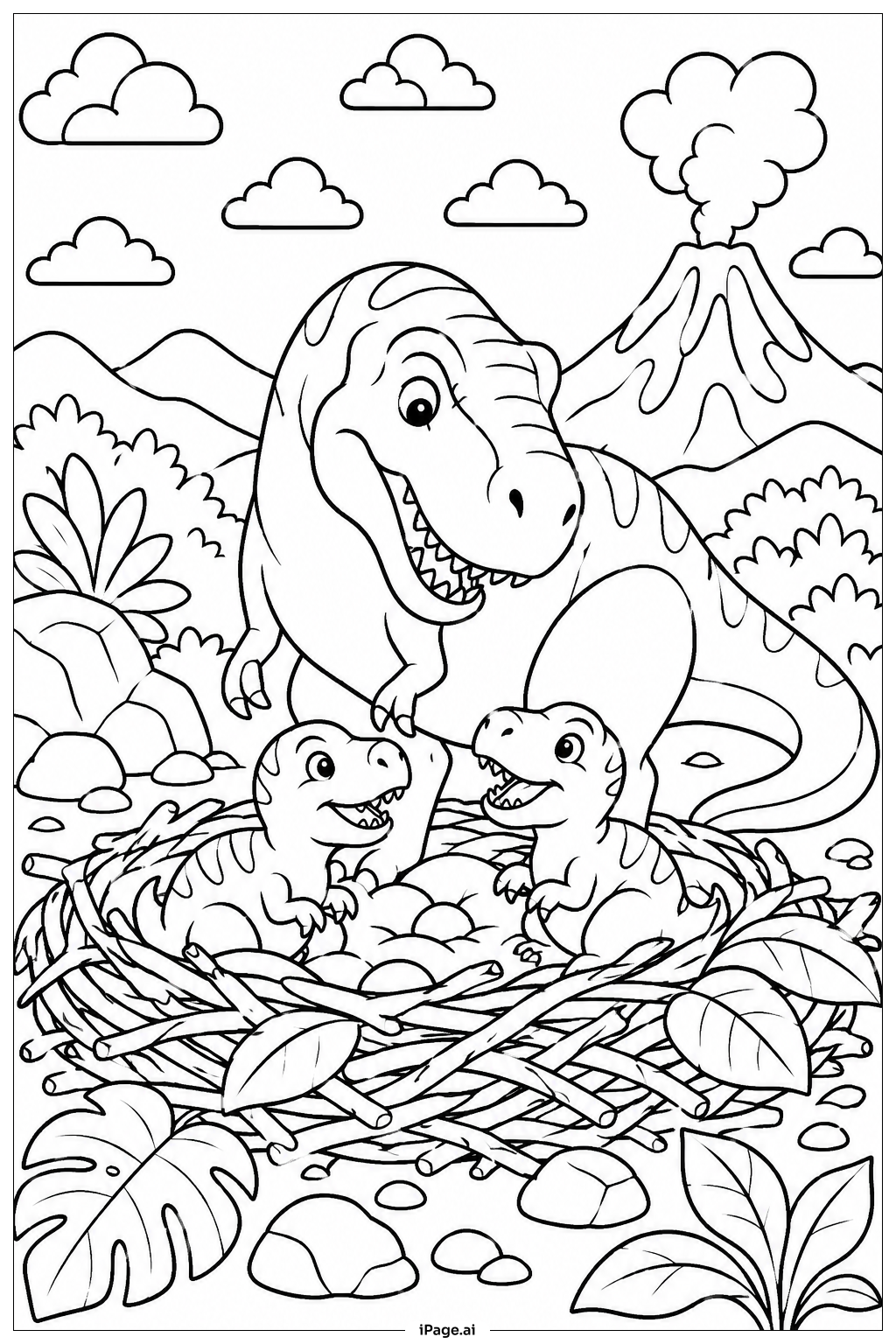 ティラノサウルスの巣とひな
