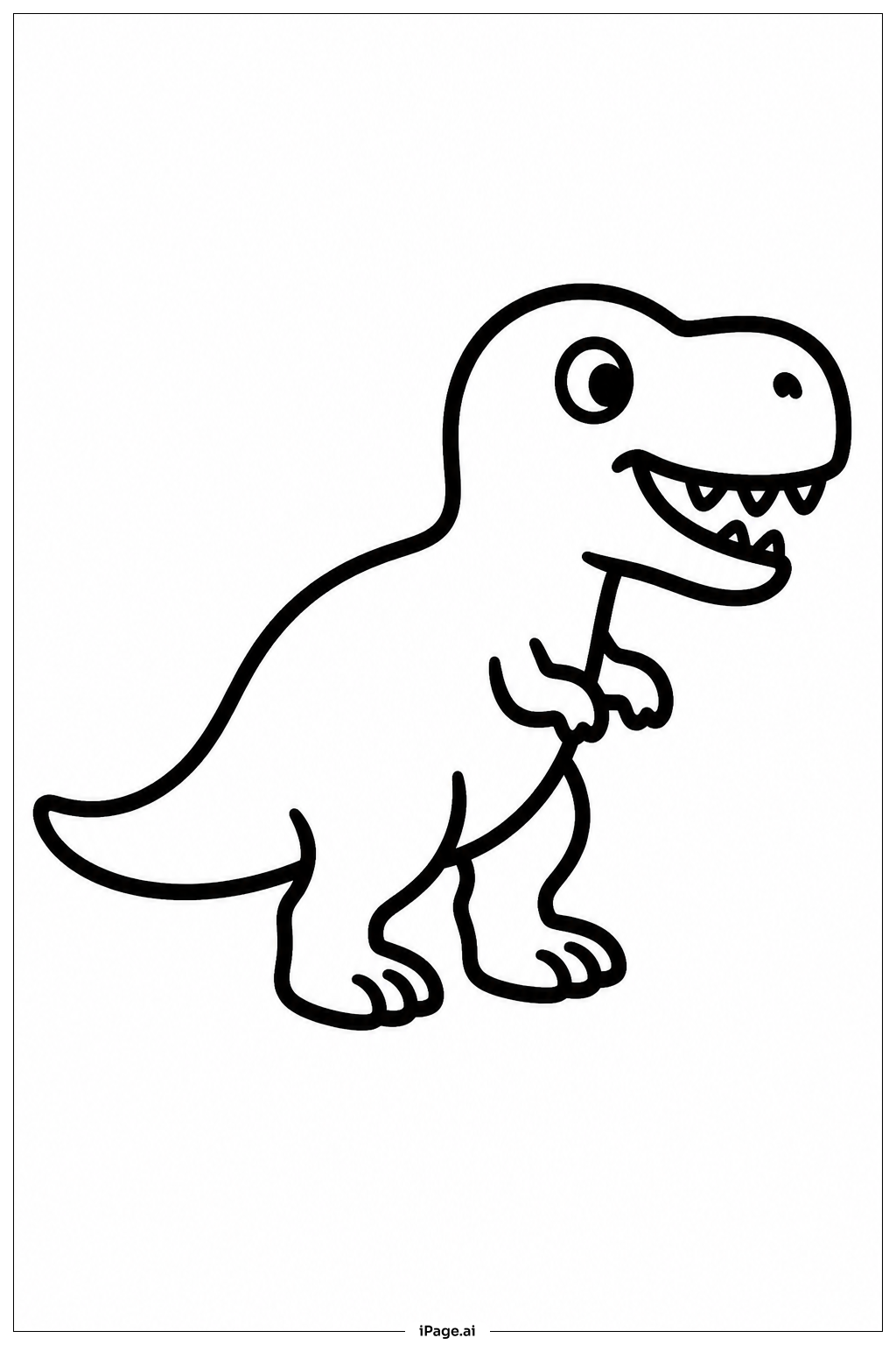 ティラノサウルス・レックスの横顔の塗り絵ページ