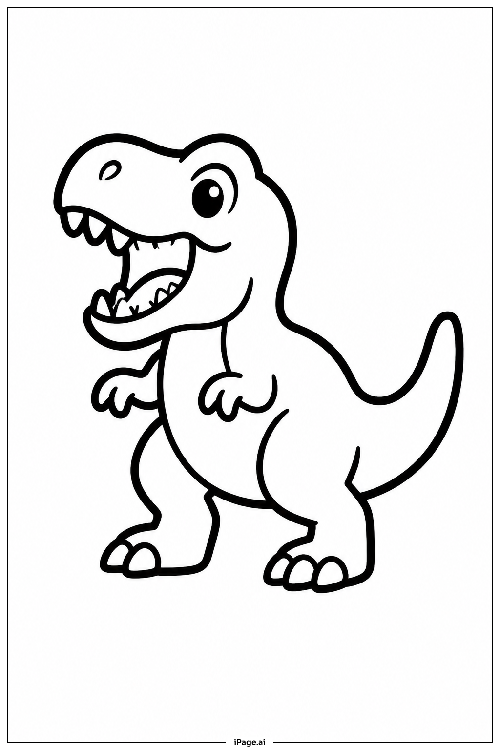 ティラノサウルスの咆哮の塗り絵ページ