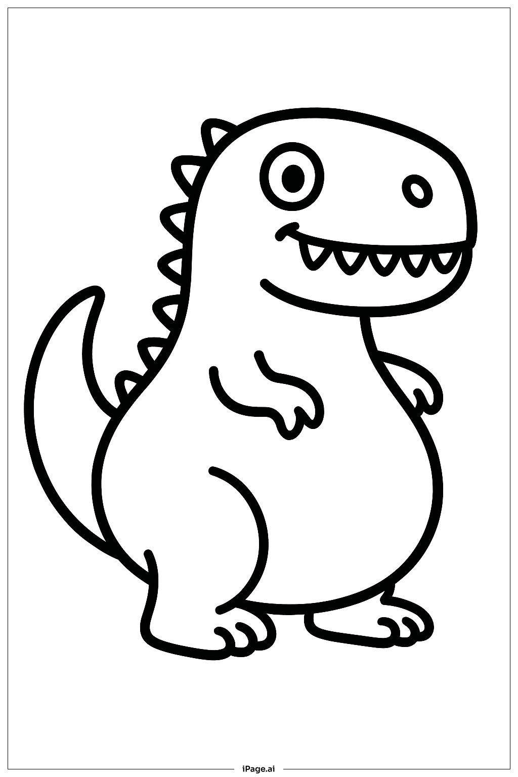 T Rex Round Belly Coloring Page