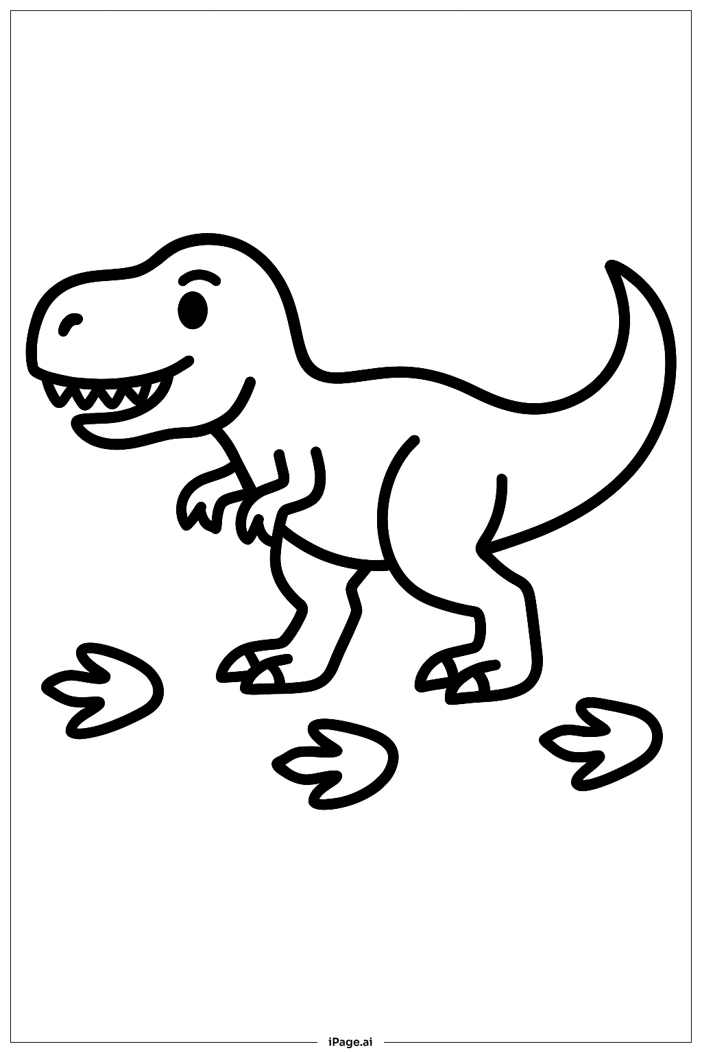 T Rex Slow Walk Coloring Page