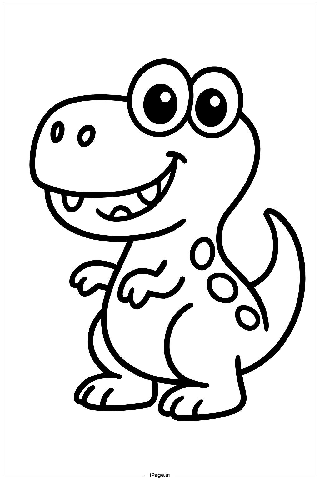 T Rex Smiling Face Coloring Page