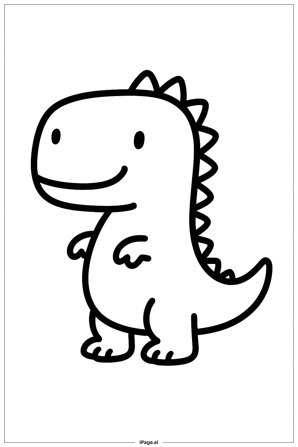 T Rex Standing Alone Coloring Page