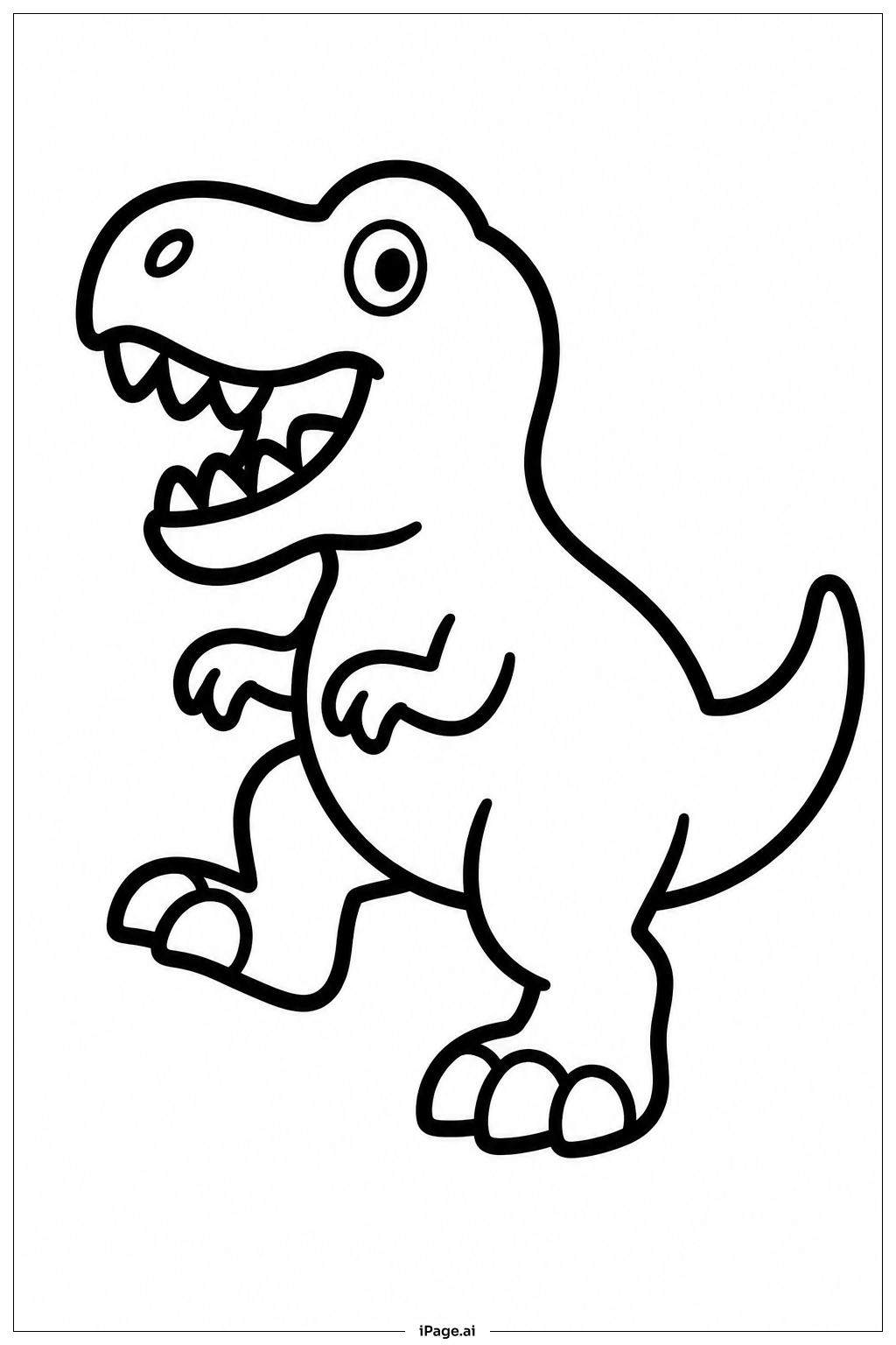ティラノサウルスの踏みつけの塗り絵ページ