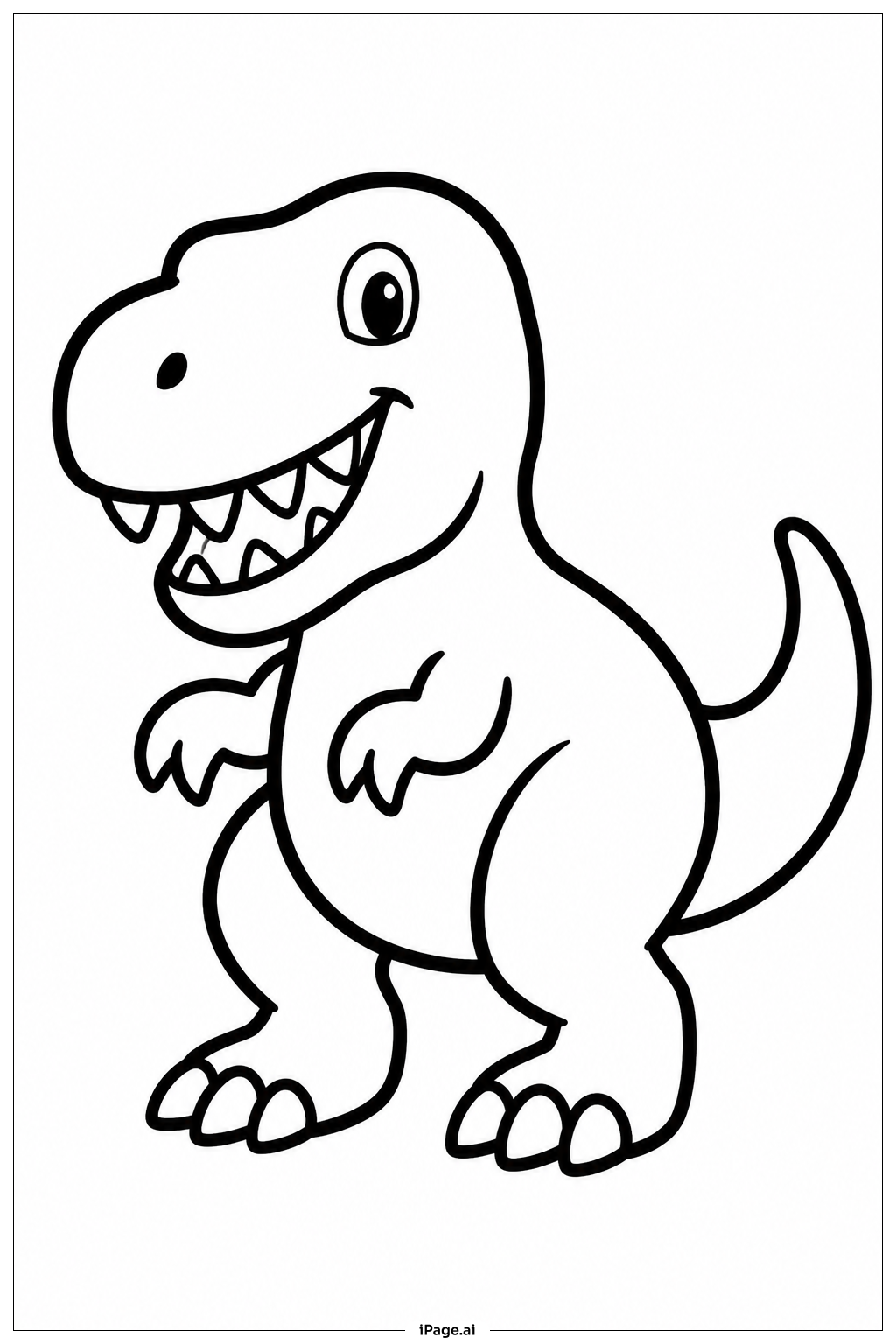Tレックス小さな目の塗り絵ページ