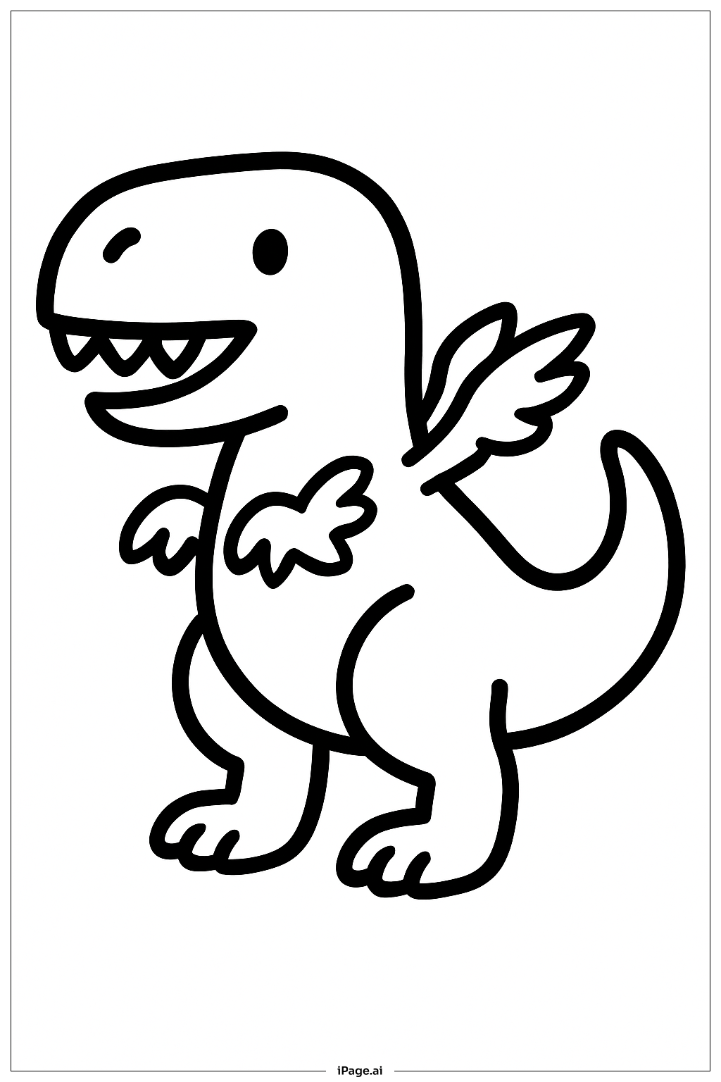 T Rex Tiny Wings Coloring Page