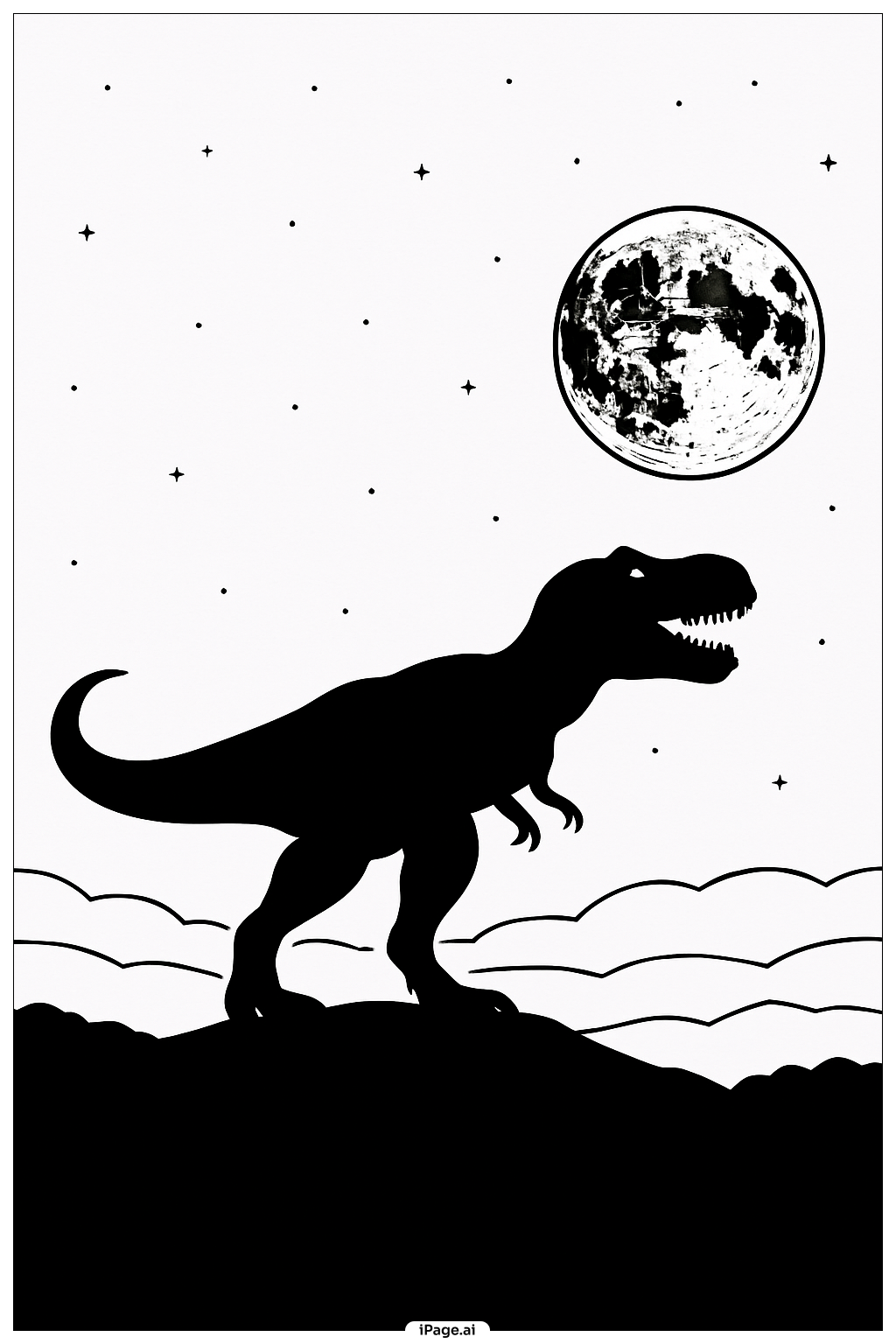  Página para colorear de T Rex Crepúsculo en la Cresta 