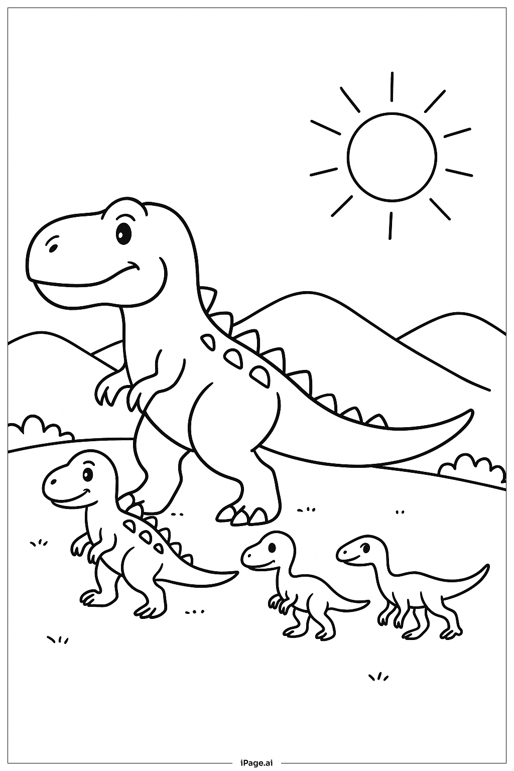  Trang tô màu T Rex cùng gia đình khủng long 