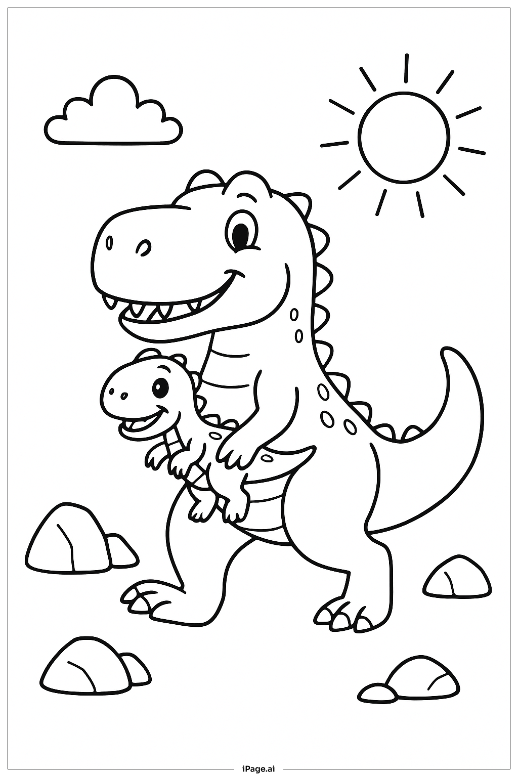 小さな友達とティラノサウルス