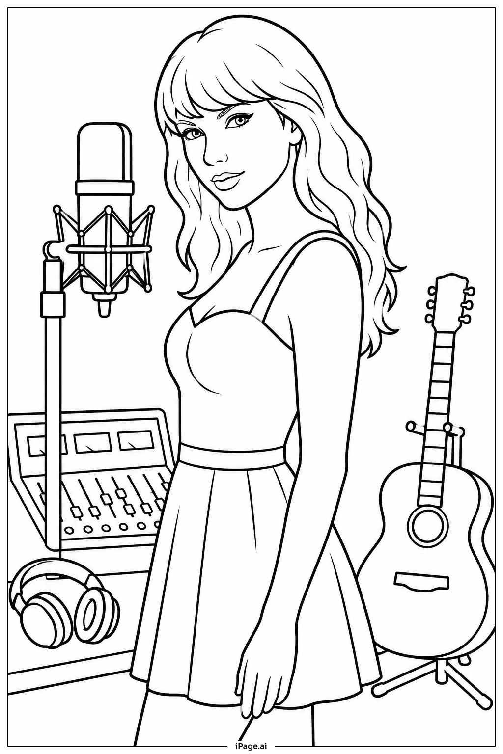  Trang tô màu Taylor Swift Trong Phòng Thu 