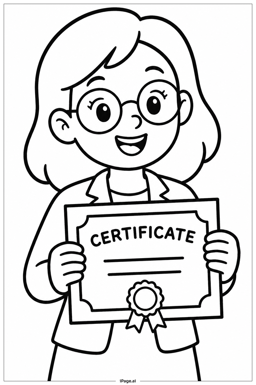 Página para colorear de Reconocimiento al maestro con certificado 