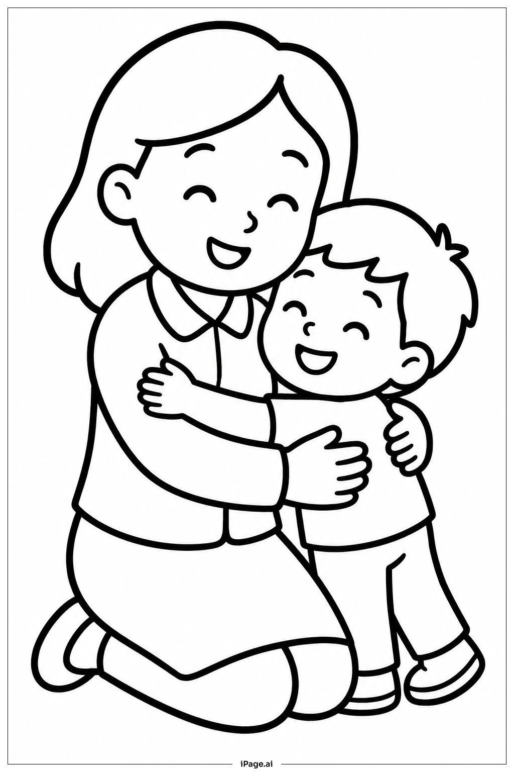  Página para colorear de Agradecimiento al maestro: abrazos en el aula 