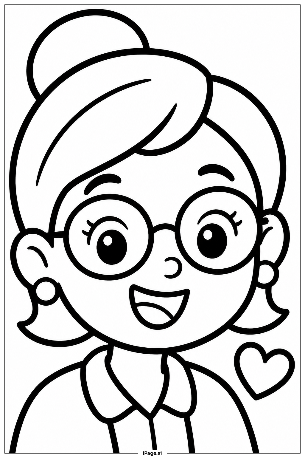  Página para colorear de Rostro feliz de agradecimiento al maestro 