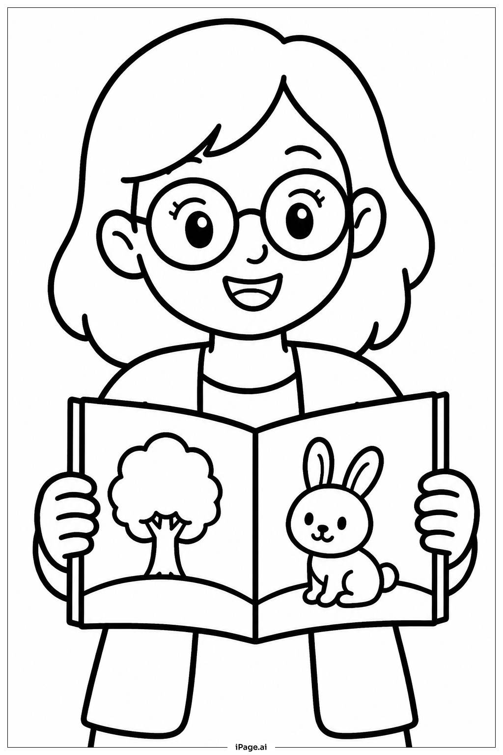  Página para colorear de Agradecimiento al maestro en la hora de lectura 