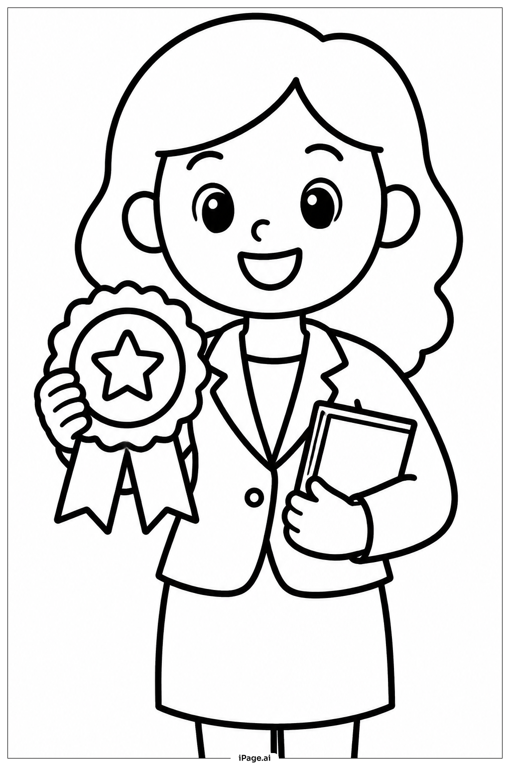  Página para colorear de Premio de Cinta de Agradecimiento al Maestro 