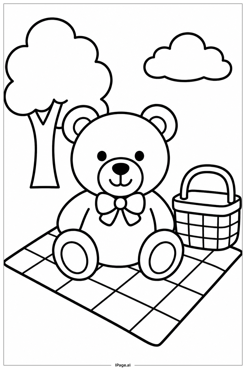  Teddy Bear Beim Picknick Ausmalseite 