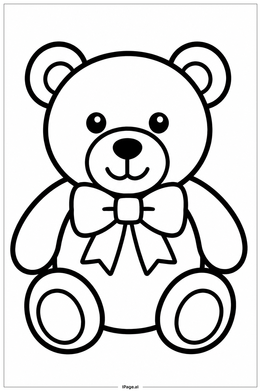  Teddy Bear With Bow Ausmalseite 