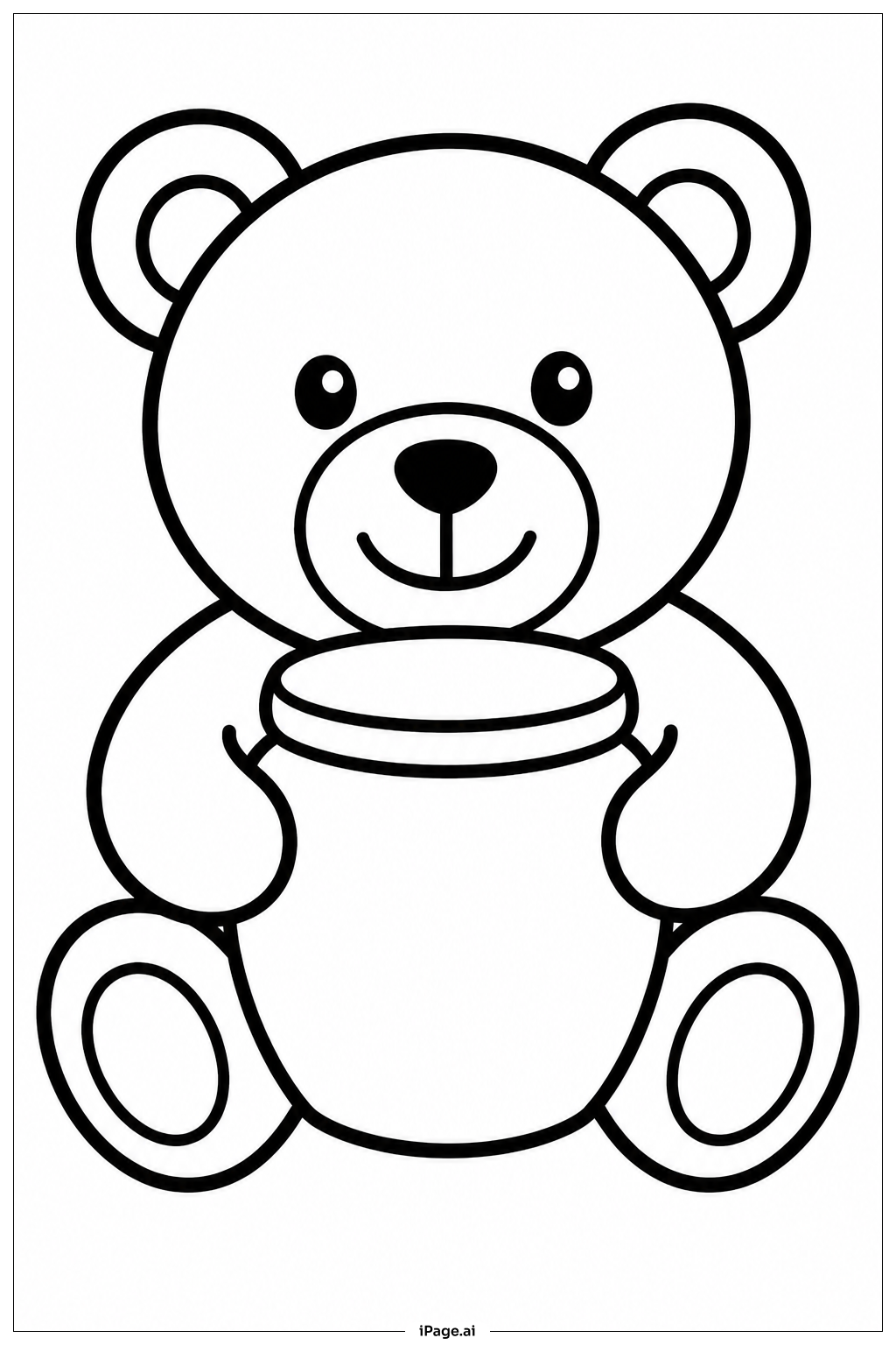  Teddy Bear With Honey Jar Ausmalseite 