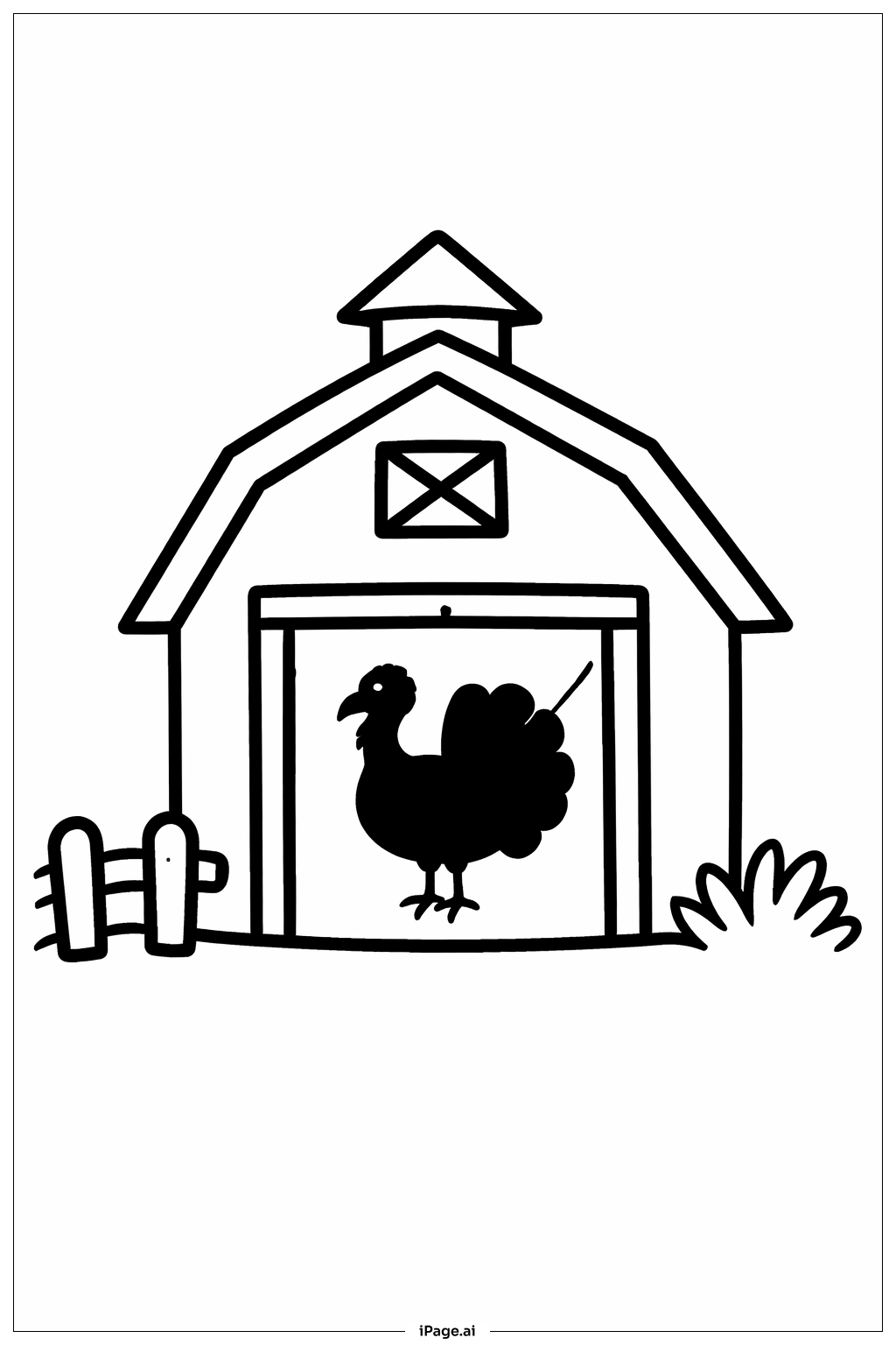  Thanksgiving Scheunen-Szene Ausmalseite 