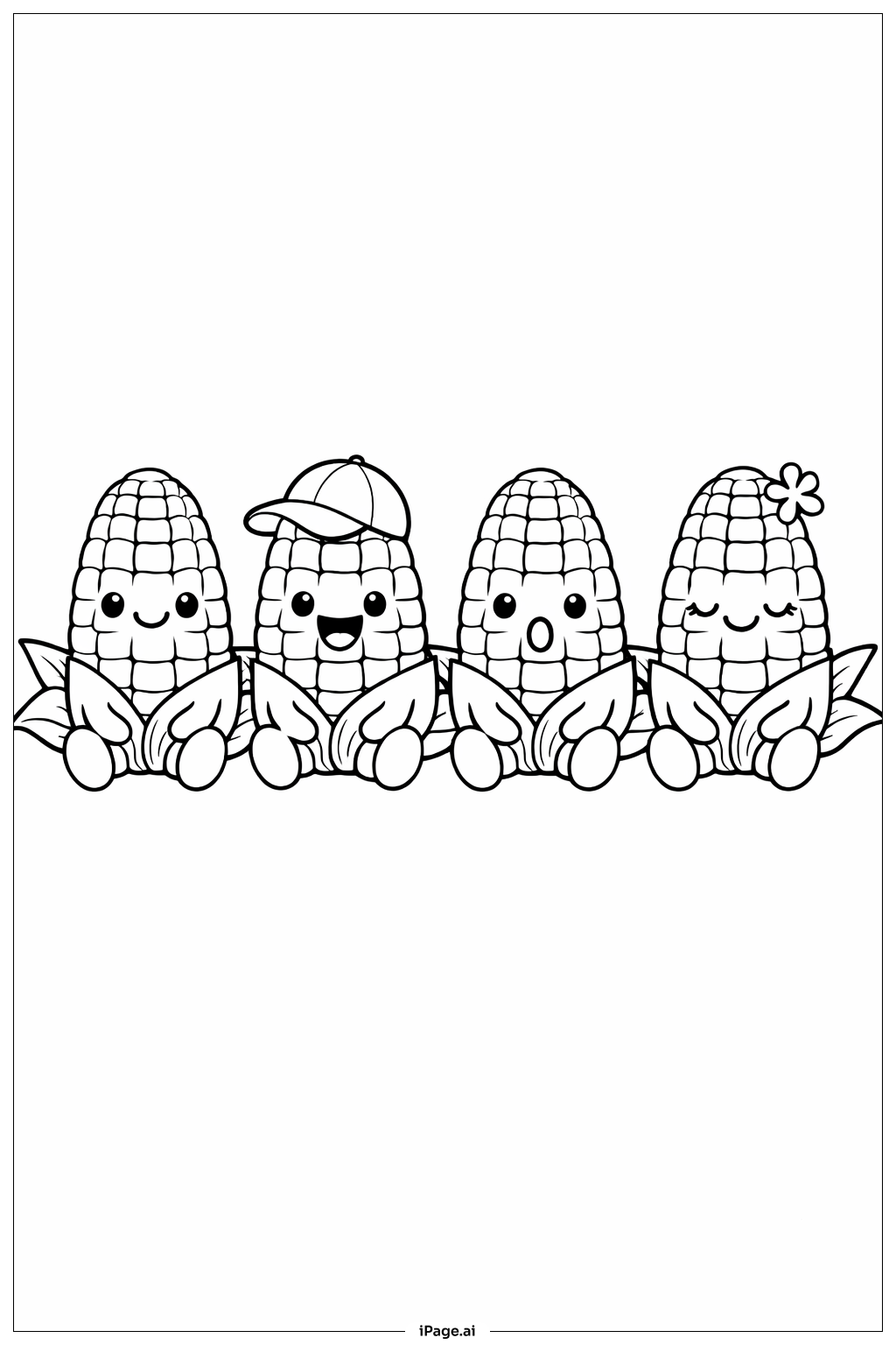  Thanksgiving Mais Figuren Ausmalseite 