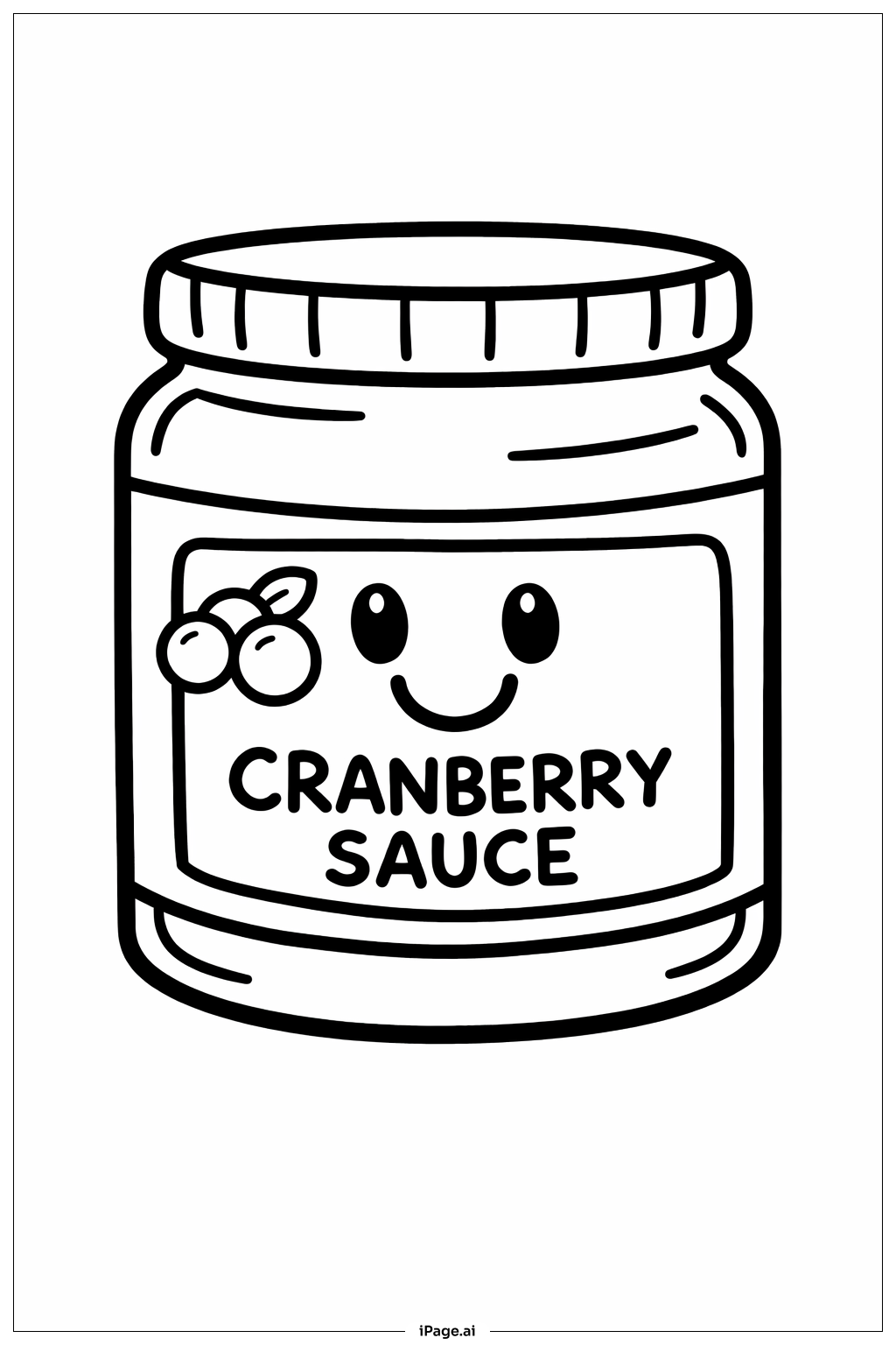  Thanksgiving-Cranberry-Glas Ausmalseite 