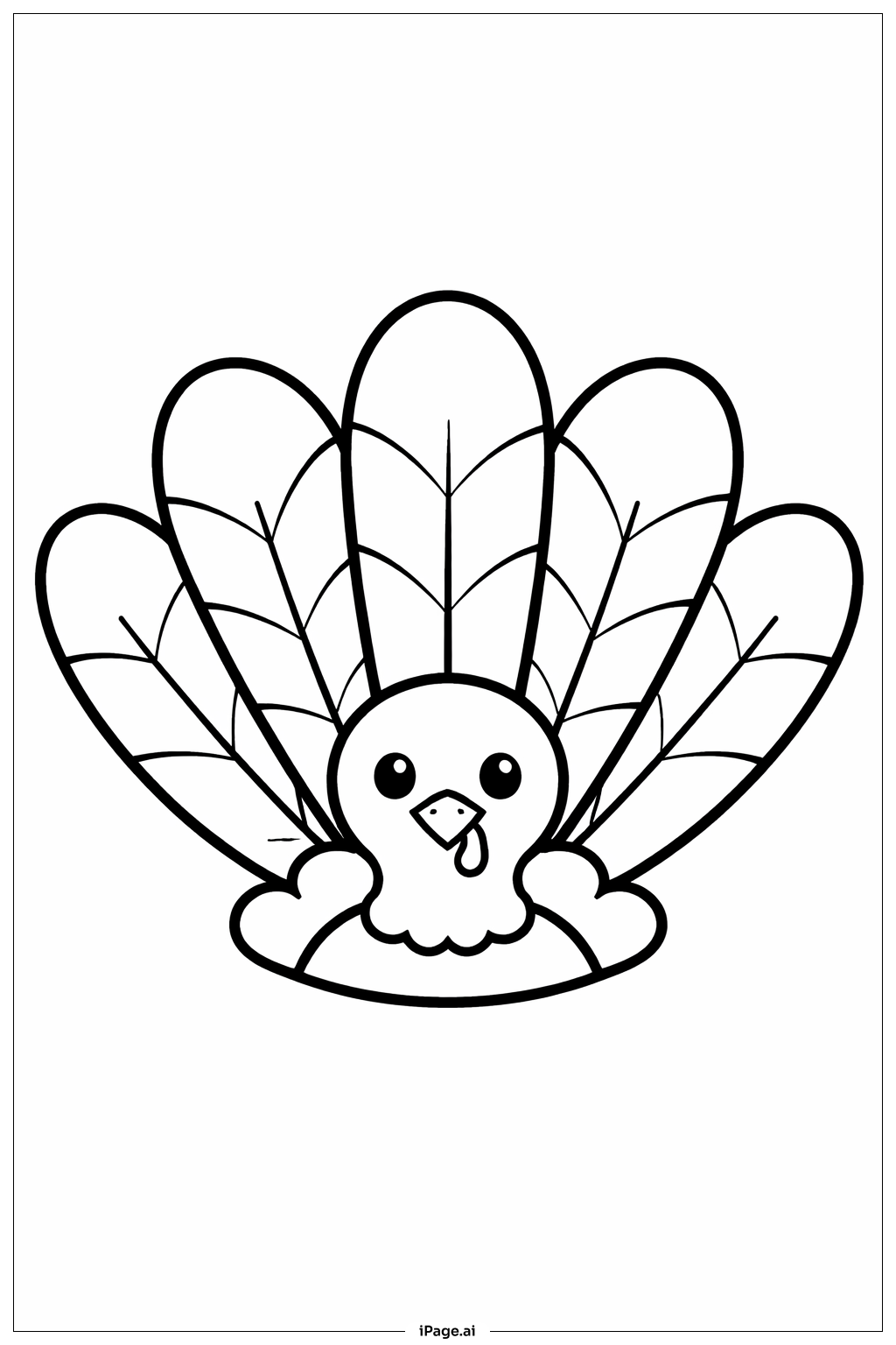  Thanksgiving-Federfächer Ausmalseite 