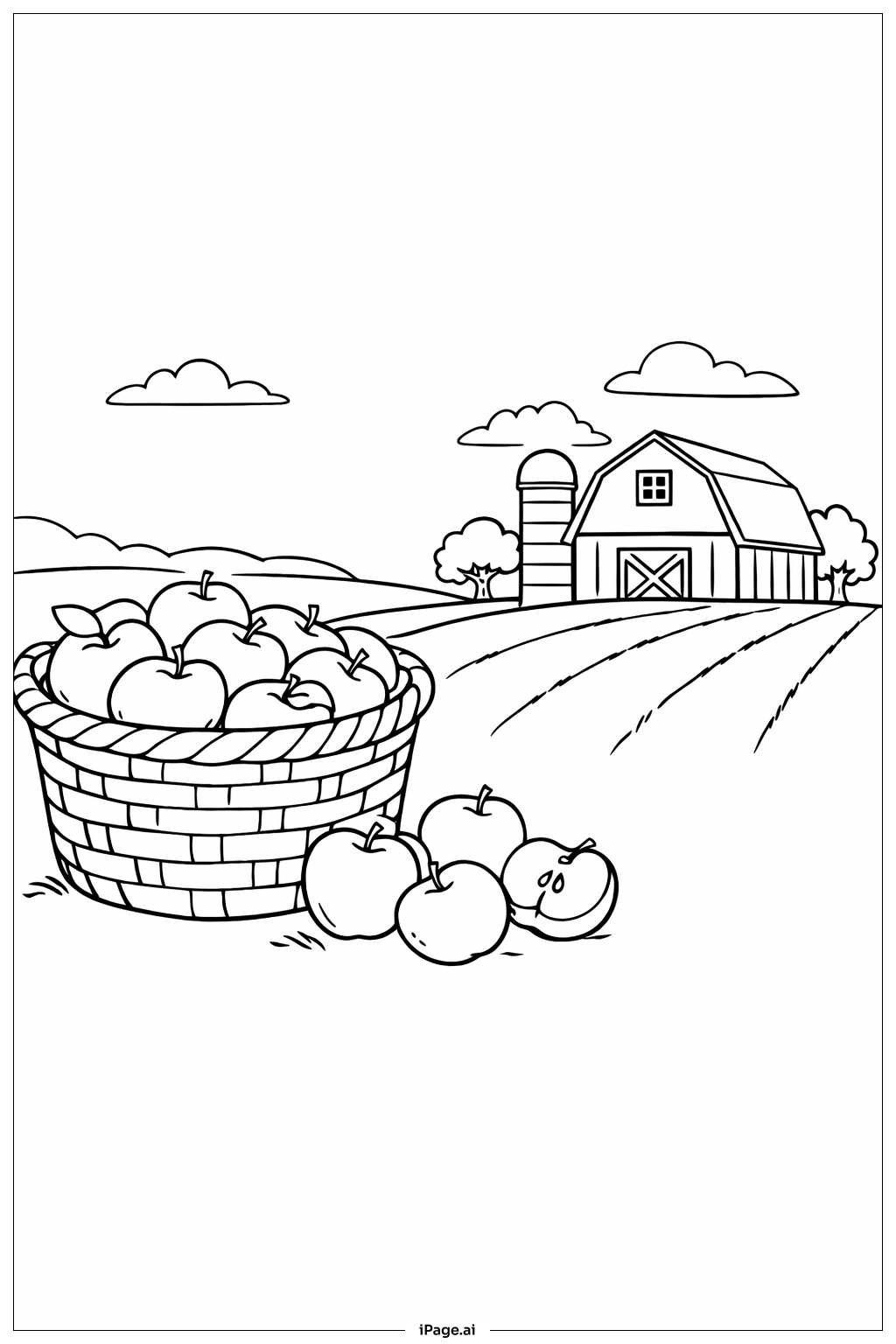  Erntedank-Korb Ausmalseite 