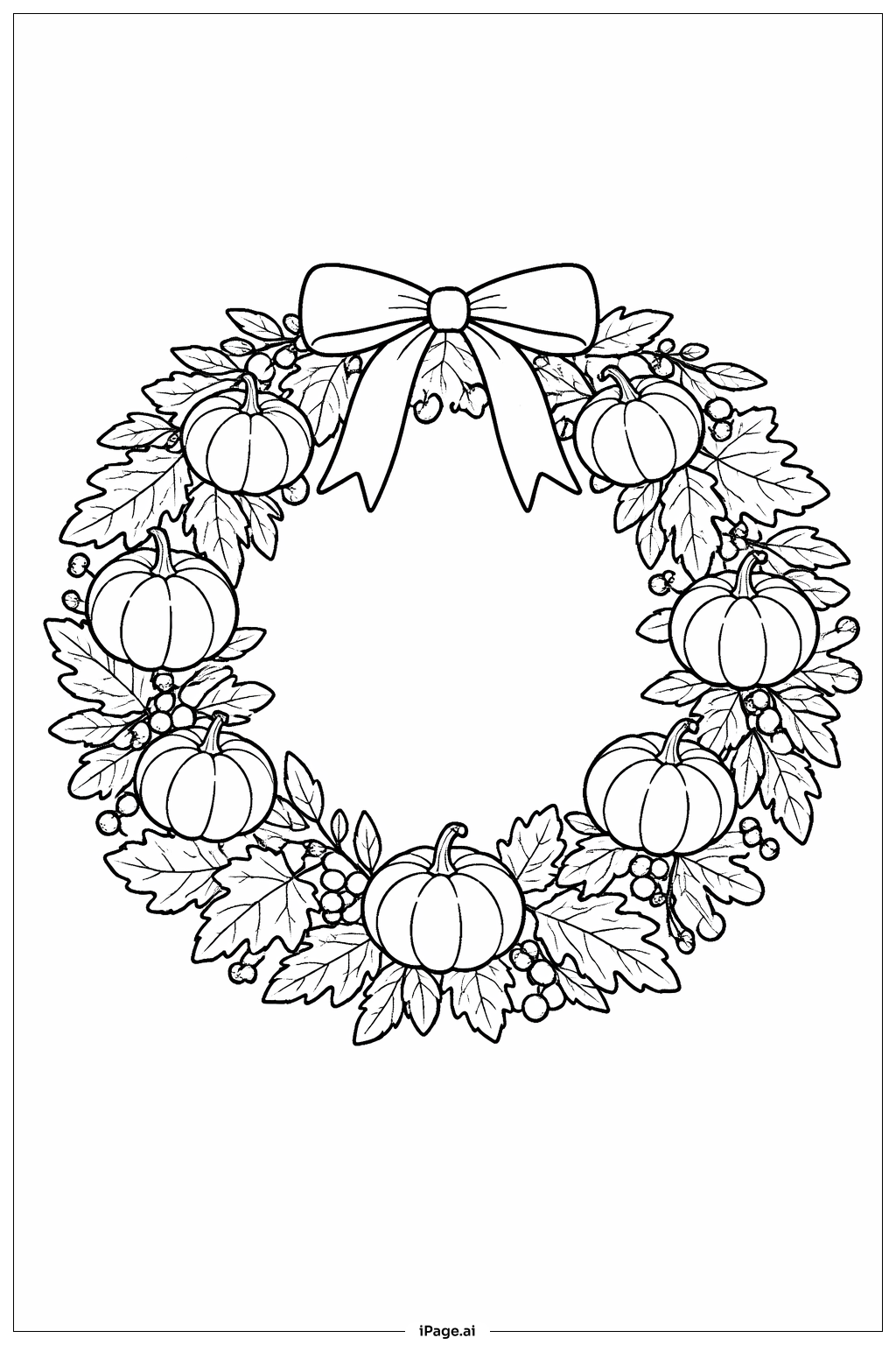  Danksagungs-Blätterkranz Ausmalseite 