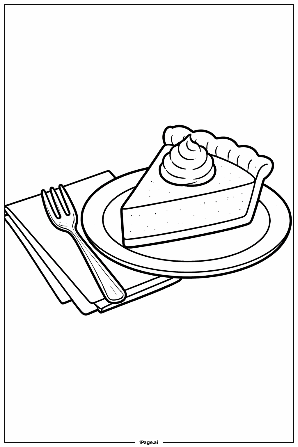  Thanksgiving-Kuchen auf Teller Ausmalseite 