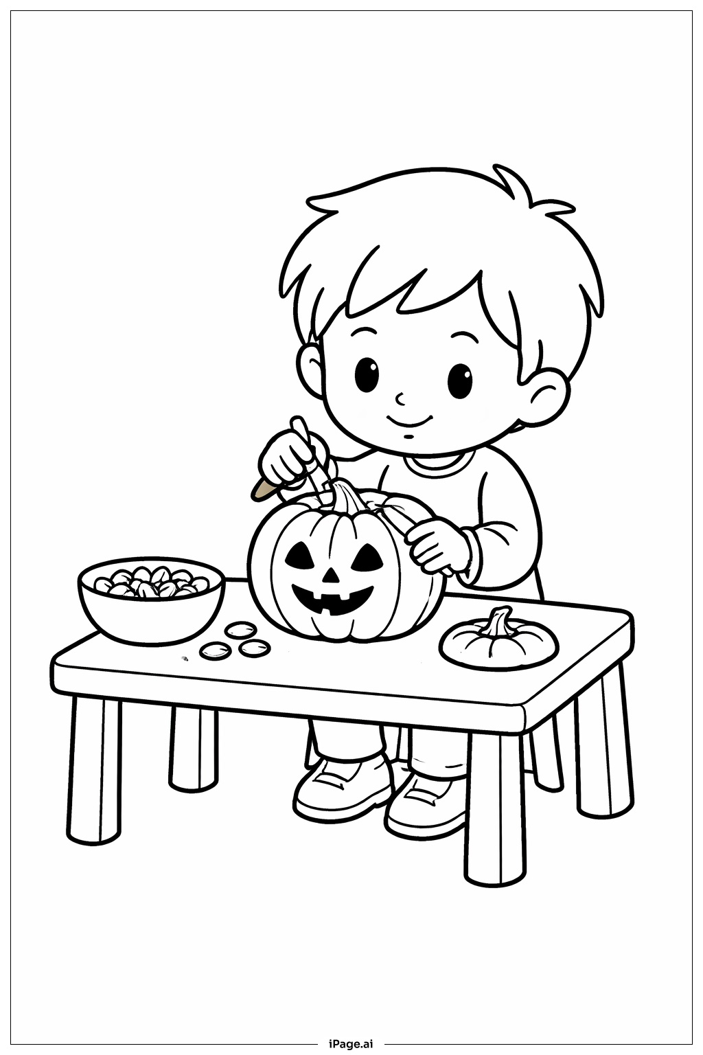  Thanksgiving Kürbisschnitzen Ausmalseite 