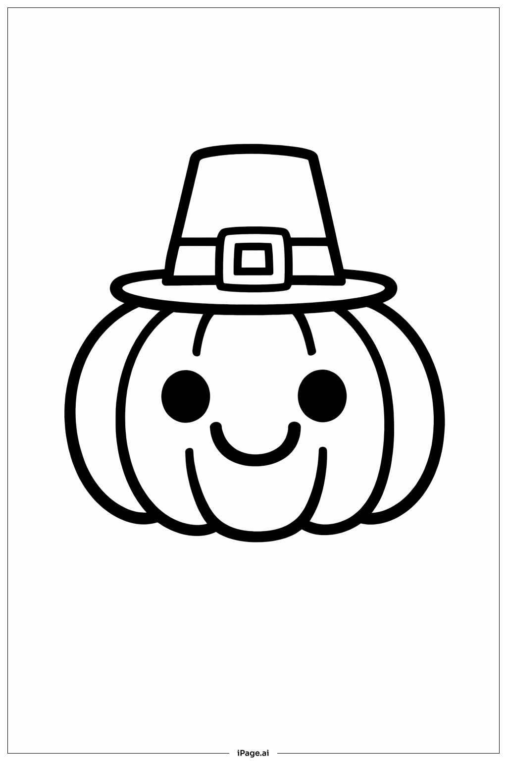  Erntedank-Kürbis mit Hut Ausmalseite 