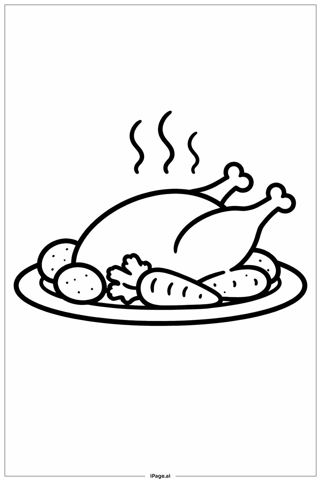  Thanksgiving gebratener Truthahn Ausmalseite 