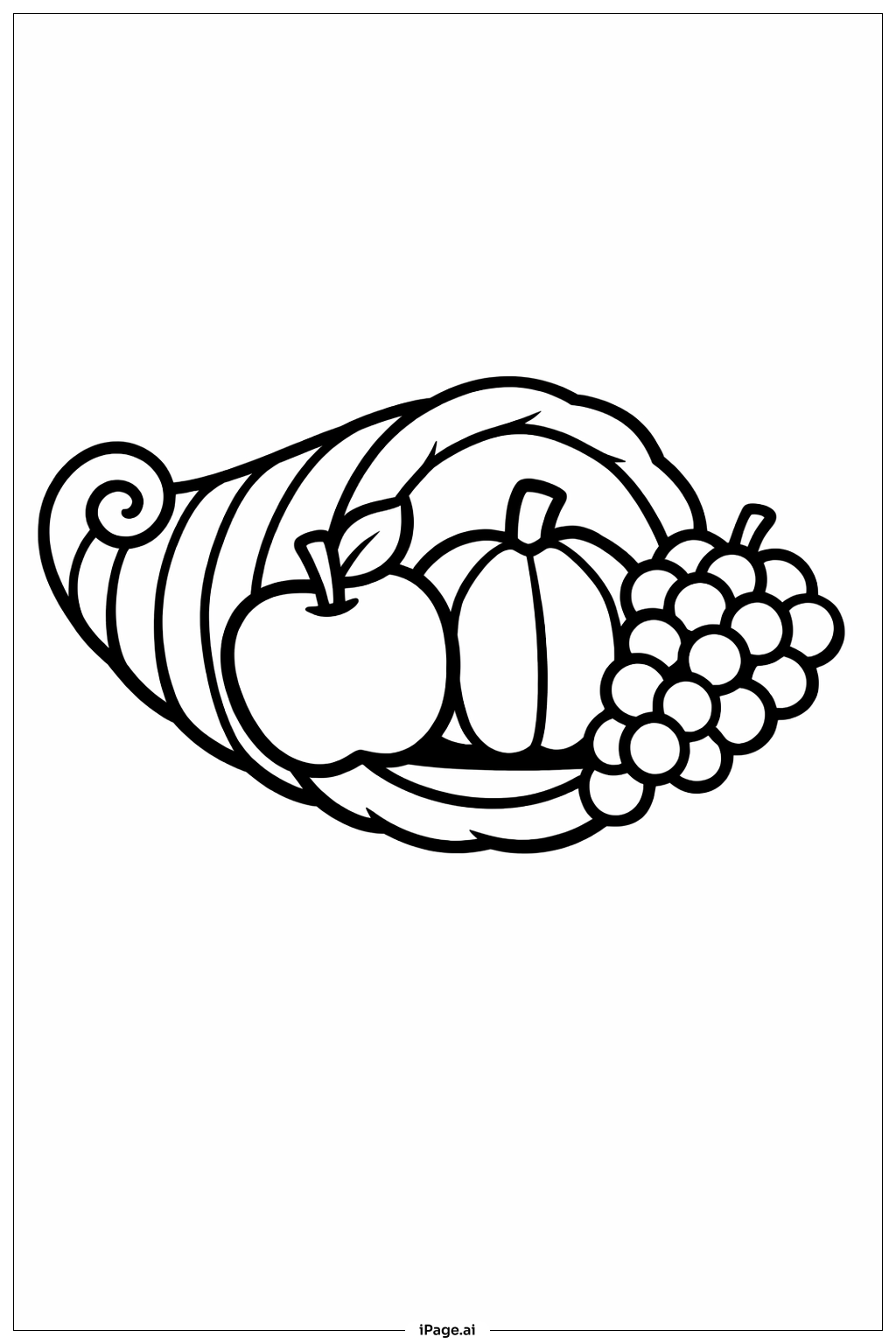  Einfaches Erntedank-Horn der Fülle Ausmalseite 