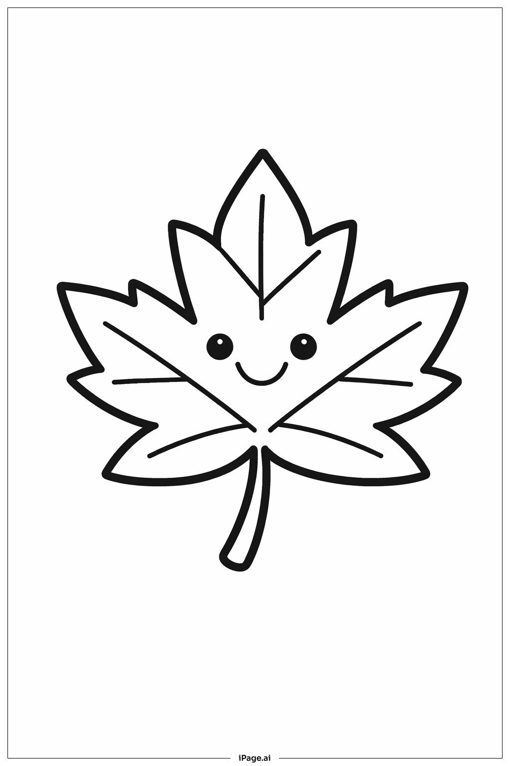  Dankbares lächelndes Blatt Ausmalseite 