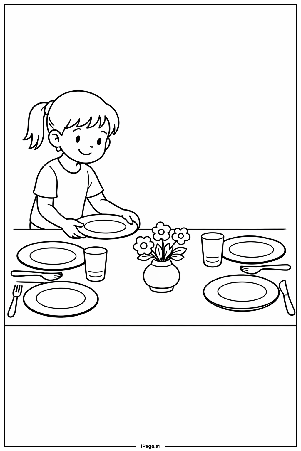  Thanksgiving-Tischdekoration Ausmalseite 