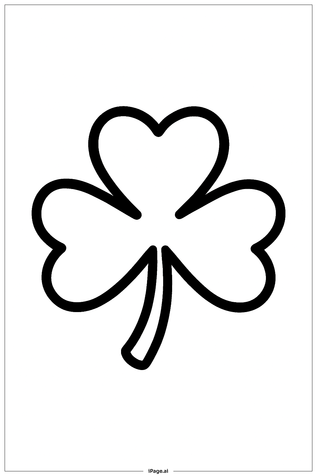  Drei-Blatt-Kleeblatt-Symbol Ausmalseite 