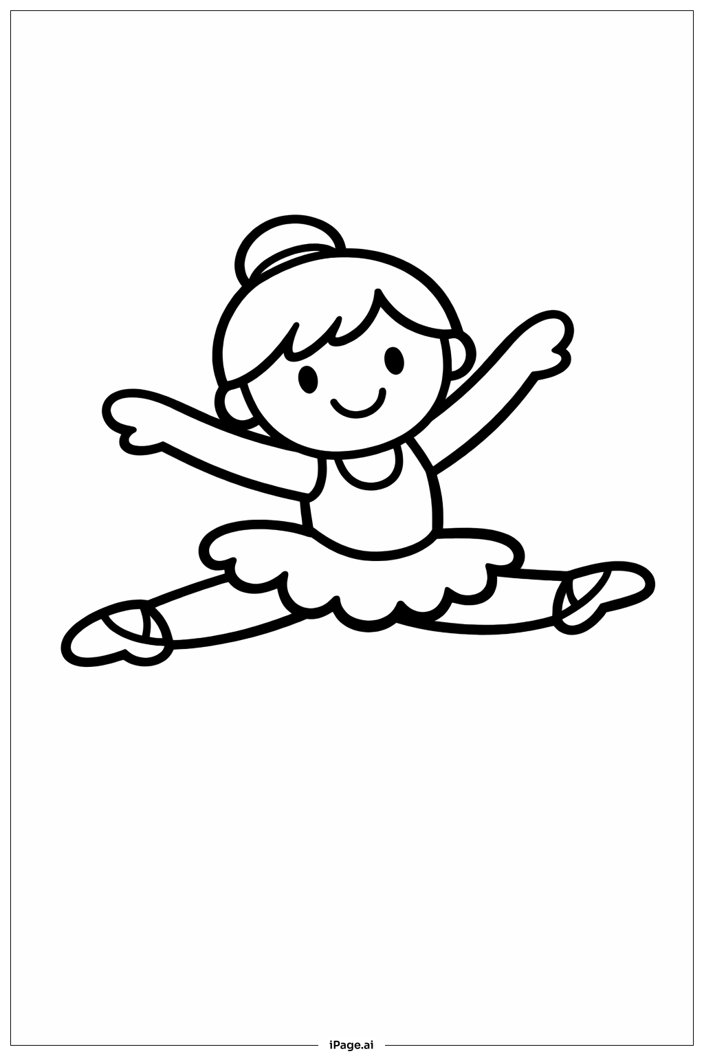 Kleine Ballerina im Sprung Ausmalseite