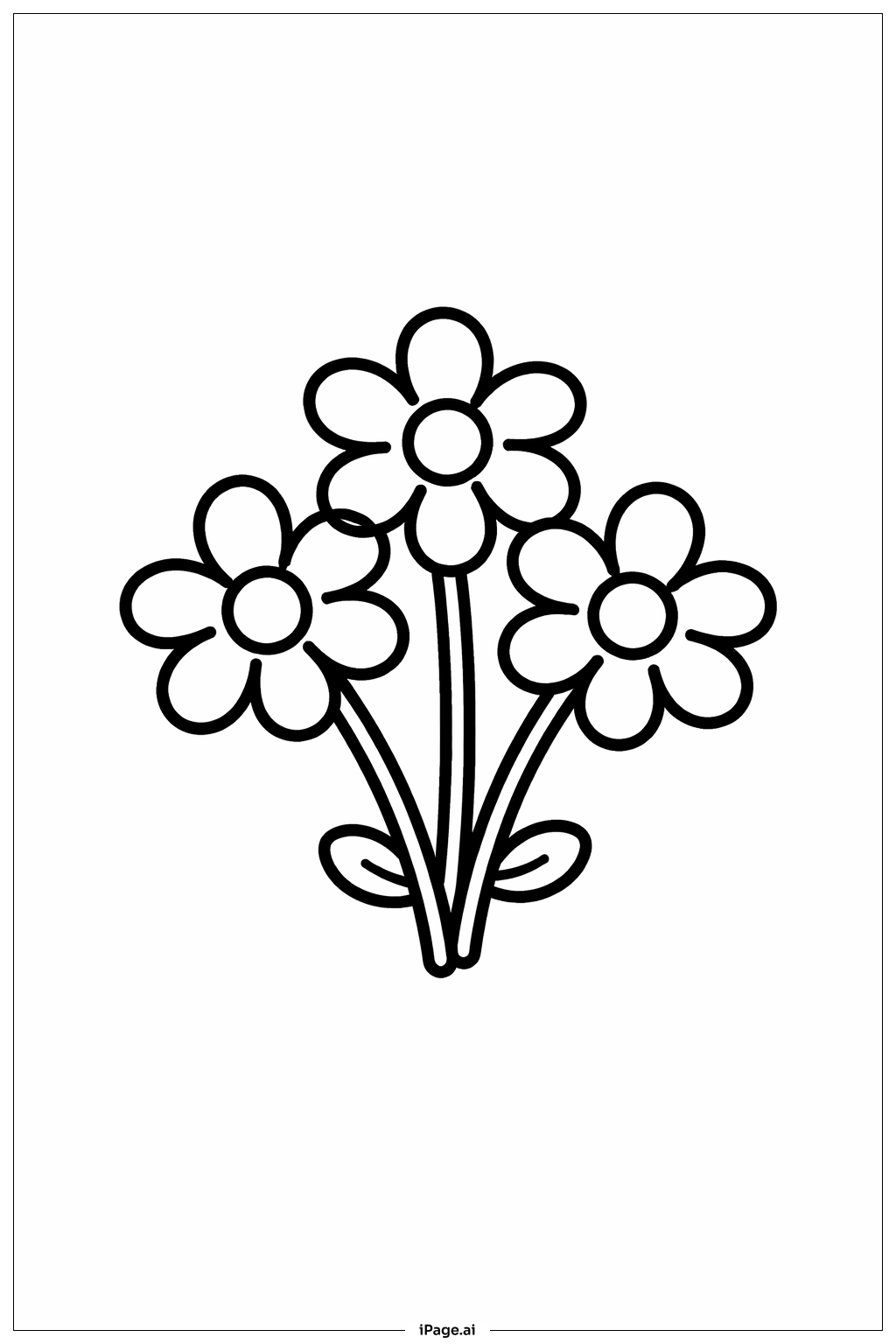 Tiny Daisy Flowers Coloring Page