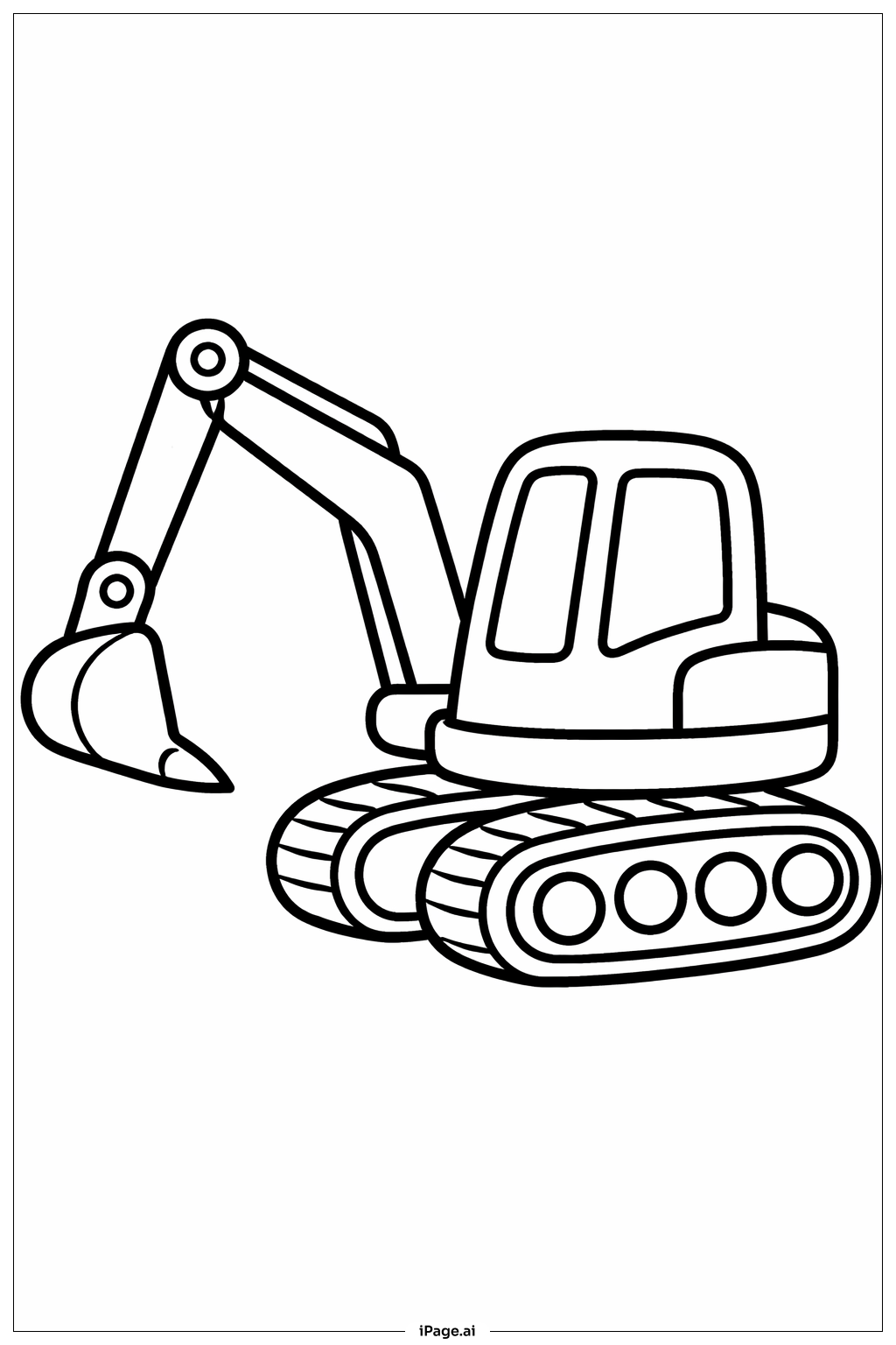  Página para colorir de Escavadora Pequena 