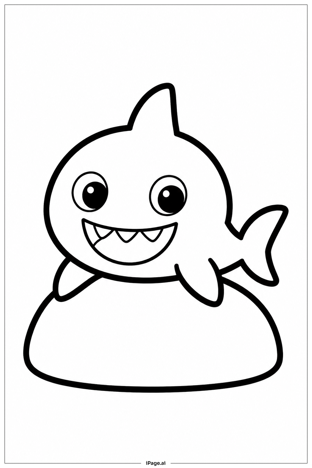  Tiny Shark On Rock Coloring Page 